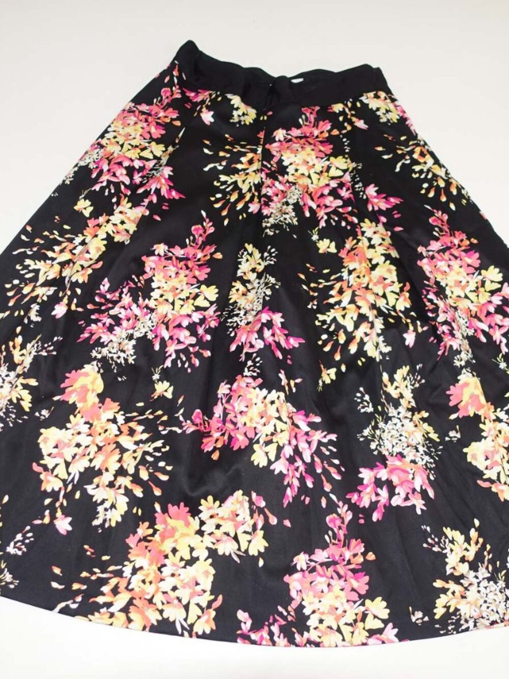 White House Black Market Women's A-Line Midi Skirt Size 10 NWT Black Pink WHBM